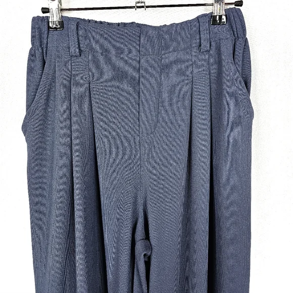 HALARA Blue/Gray Wide Leg Pants High-Waisted Flowy - Picture 4 of 5